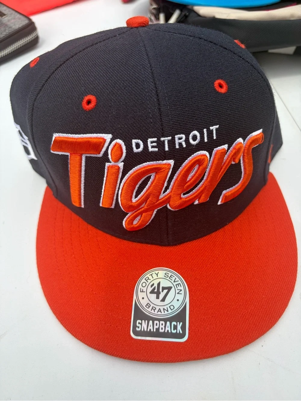 47 Brand Detroit Tigers Two-Tone Navy & Orange Snapback Hat